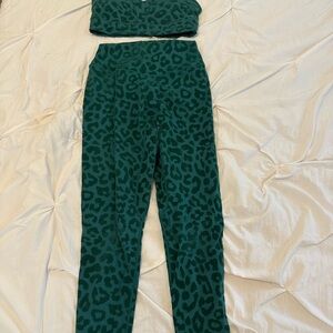 Green Leopard Print Women's Set